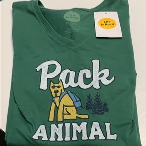 Life is Good v-neck tee